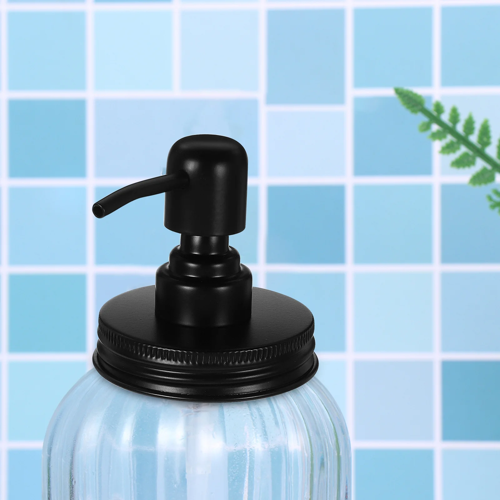 

2pcs Glass Jar Pump Lid Stainless Steel Dispenser For Shampoo Lotion Soap Replacement Bathroom Shower Container Tops Holder