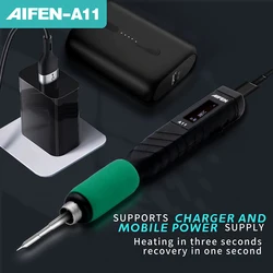 AIFEN A11 USB Soldering Station Compatible Original Soldering Iron Tip 210 Handle Control Temperature Welding Rework Station