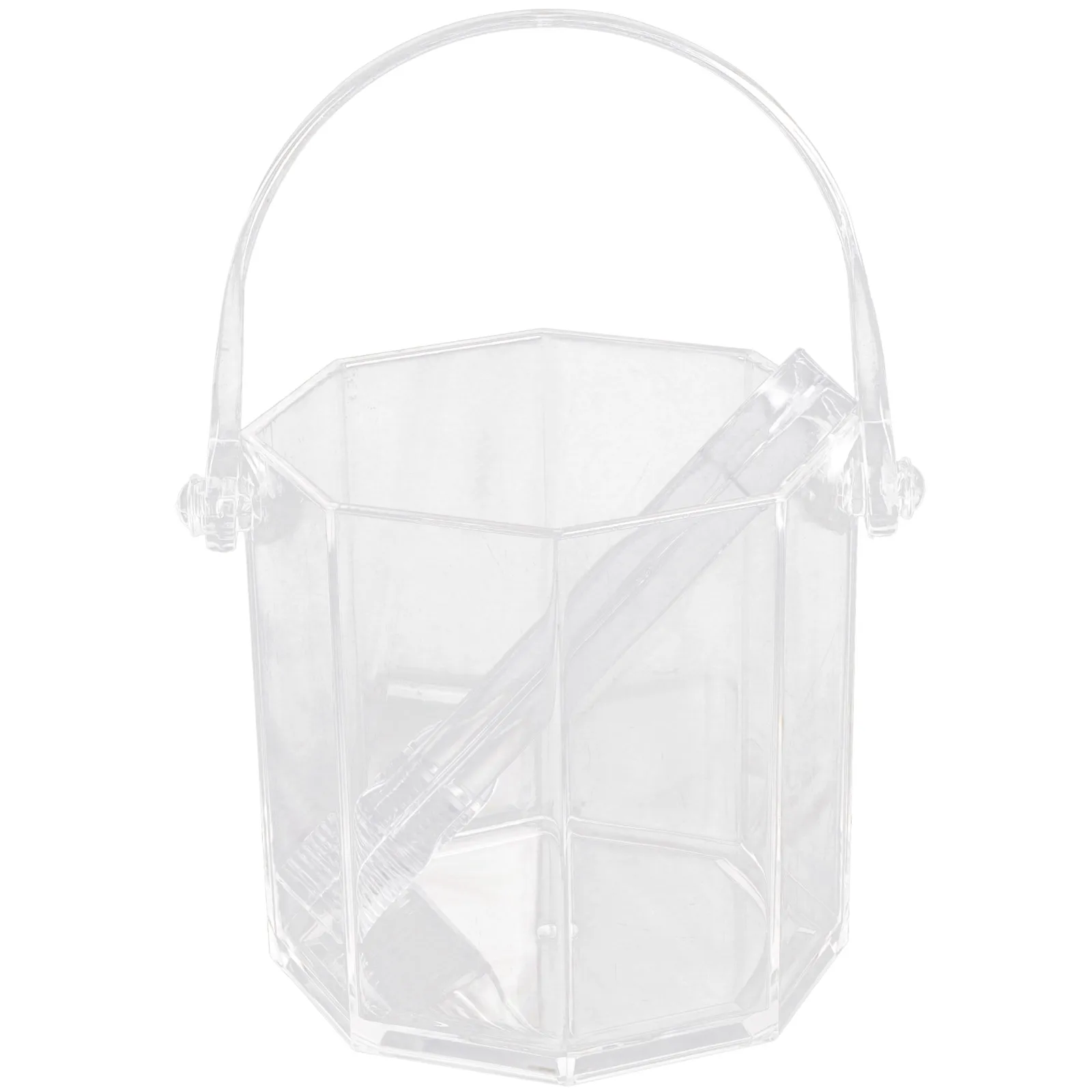 

2 Pieces Ice Set Crystal Acrylic Round Beer Portable Outdoor Camping Hiking Drink Cooler Bucket Transparent Ice Buckets