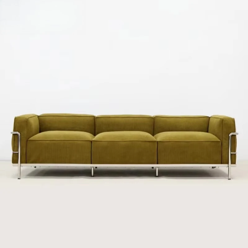 Simple style linear sofa, corduroy movable living room sofa
