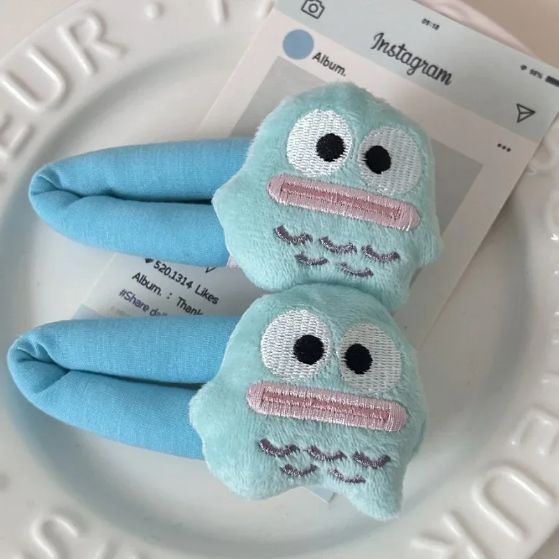 

Sanrio Hanyodon Hair Clip Autumn and Winter Cute Plush Bb Clip Loose Simple Fashion Cute Cute Little Fish Duckbill Clip Headwear