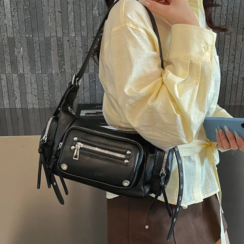 

Ретро-сумка унисекс с малым объемом и множеством карманов, мотоциклетная сумка через плечо для женщин, британский стиль, повседневная молодежная сумка