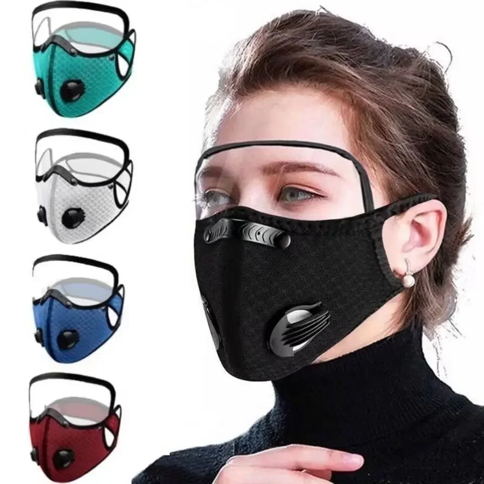 Máscara de Ciclismo à Prova de Vento e Poeira com Protetor de Óculos Destacável, Filtro Respirável e Cobertura Bucal para Motocicleta e Esportes ao Ar Livre