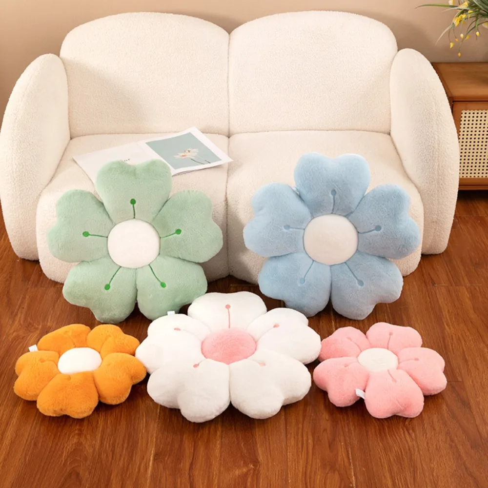 Decoração para casa travesseiro de flor de cerejeira de pelúcia macio em forma de flor almofada de assento fácil rebote engrossado sofá decoração almofada escritório