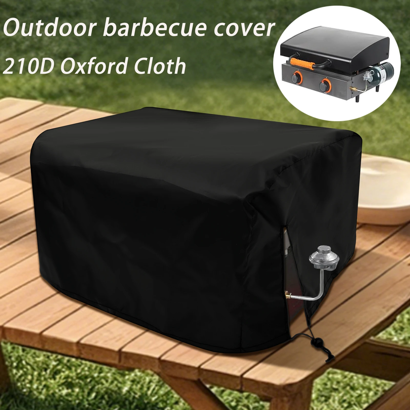 

Waterproof Outdoor Barbecue Cover Griddle Dust Cover 210D Oxford Cloth 22 Inch Weber Gas Grill Cover with Drawstring desigh