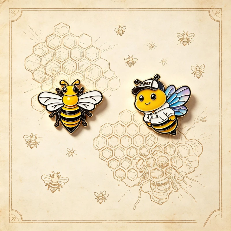 Cute Cartoon Bee Design Enamel Brooch Fashion Casual Commute Gift Badge Pin DIY Clothing Bags Hat Scarf T-shirt Jeans Decoration