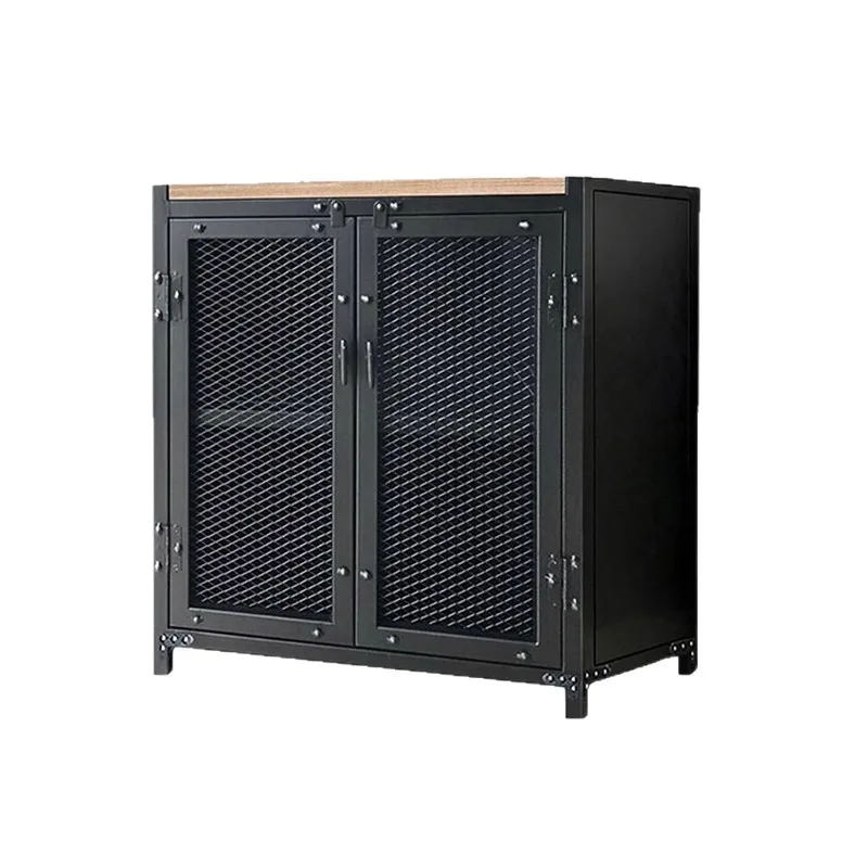 Tin cabinet Household multi-functional side cabinet Storage cabinet Retro wrought iron cabinet Locker Dining side cabinet