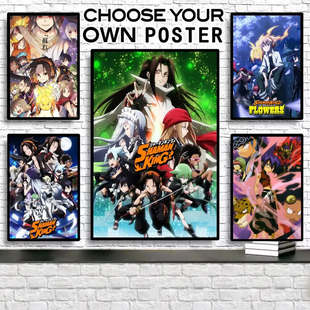 Póster de película de Anime cómico S-Shaman King, arte de pared adhesivo, impresión impermeable, decoración estética para el hogar, sala de estar y dormitorio