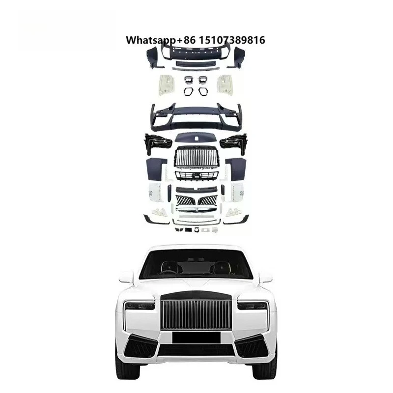 Body Kit for 2018-2024 Cullinan Upgrade to 2025 Front Rear Bumper Grill Headlights New Condition External Accessory