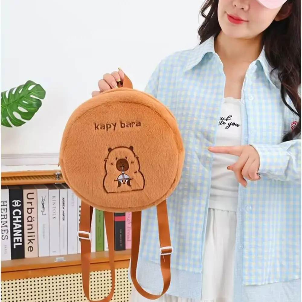 ナップサックカピバラぬいぐるみおもちゃバックパック収納ふわふわぬいぐるみカピバラバッグインソフトカピバラぬいぐるみスクールバッグホリデーギフト