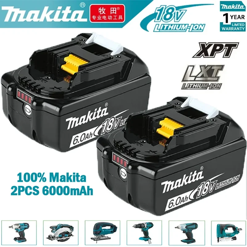 

Original Genuine for Makita 18V Battery 6Ah BL1850B Li-ion Replacement Battery BL1850 BL1860B BL1860 BL1840B BL1830B LXT-400 RU