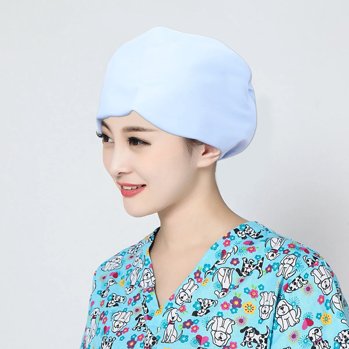 

Surgical Cap Cotton Breathable Sweat-Absorption Sanitary Beauty Cleaning Hat For Doctor Nurse Pharmacist Working Wear Sky-Blue