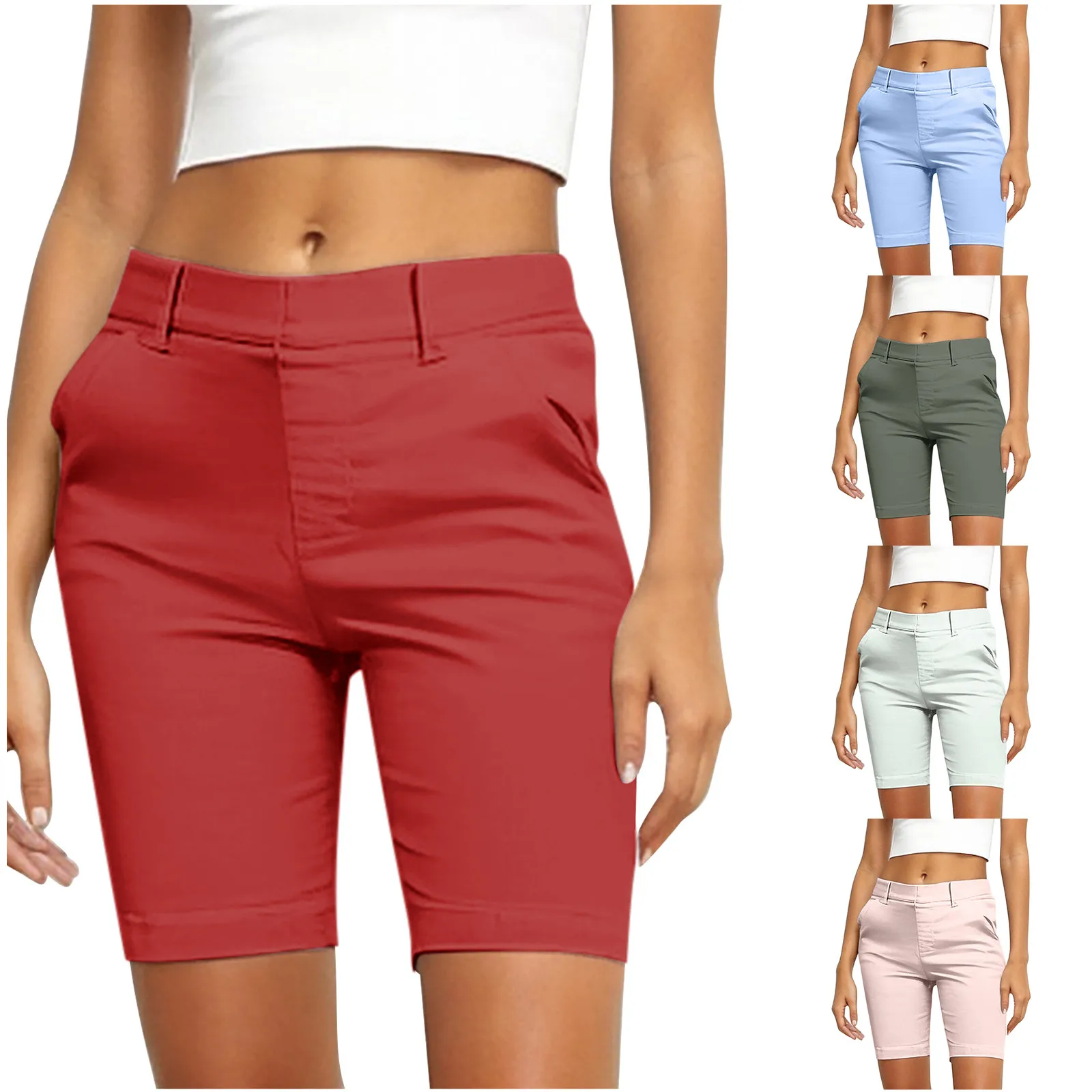 

Summer Shorts For Women 2024 Stretch Twill Shorts Regular Fit Pocket Hiking Shorts Trousers Casual Athletic Shorts Chino Shorts