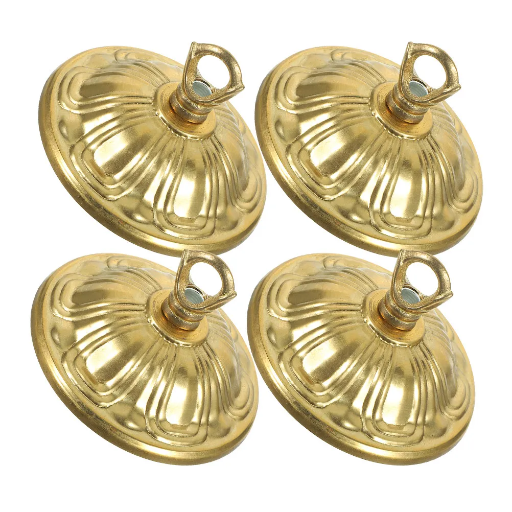 4Pcs Copper Ceiling Cover Plate Chandelier Canopy Pendant Light Mounting Bracket Retro Industrial Style for Living Room Cafe