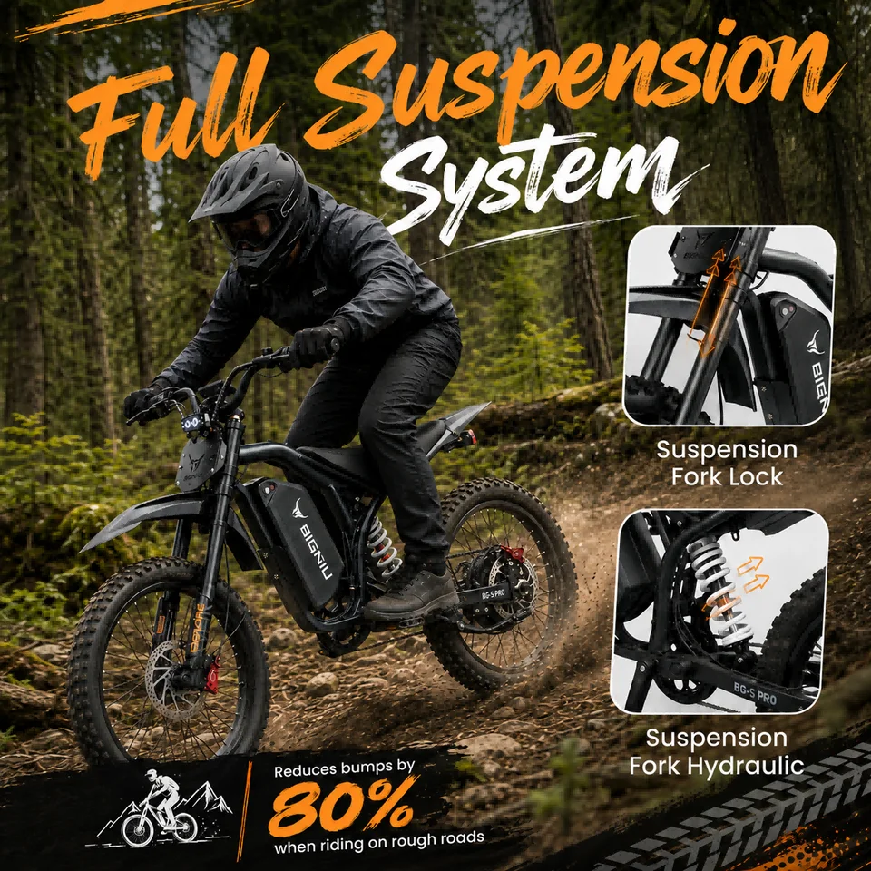 BIGNIU BG-SP 3000W Electric Bike for Adults, 60V Battery, Full Suspension High Performance E-Bike with Hydraulic Disc Brakes image 6