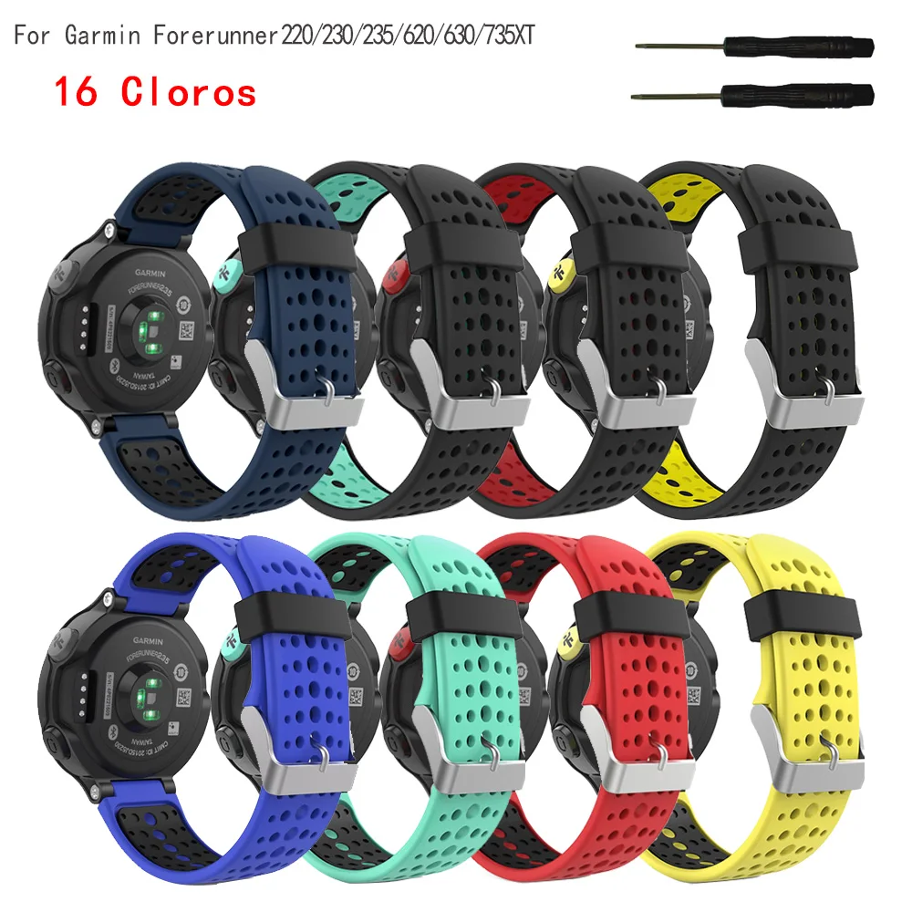 

Silicone Watchband for Garmin Forerunner 235/230/620/630/735XT/235Lite Outdoor Sport Watch band Watchstrap 16 colors wirstband