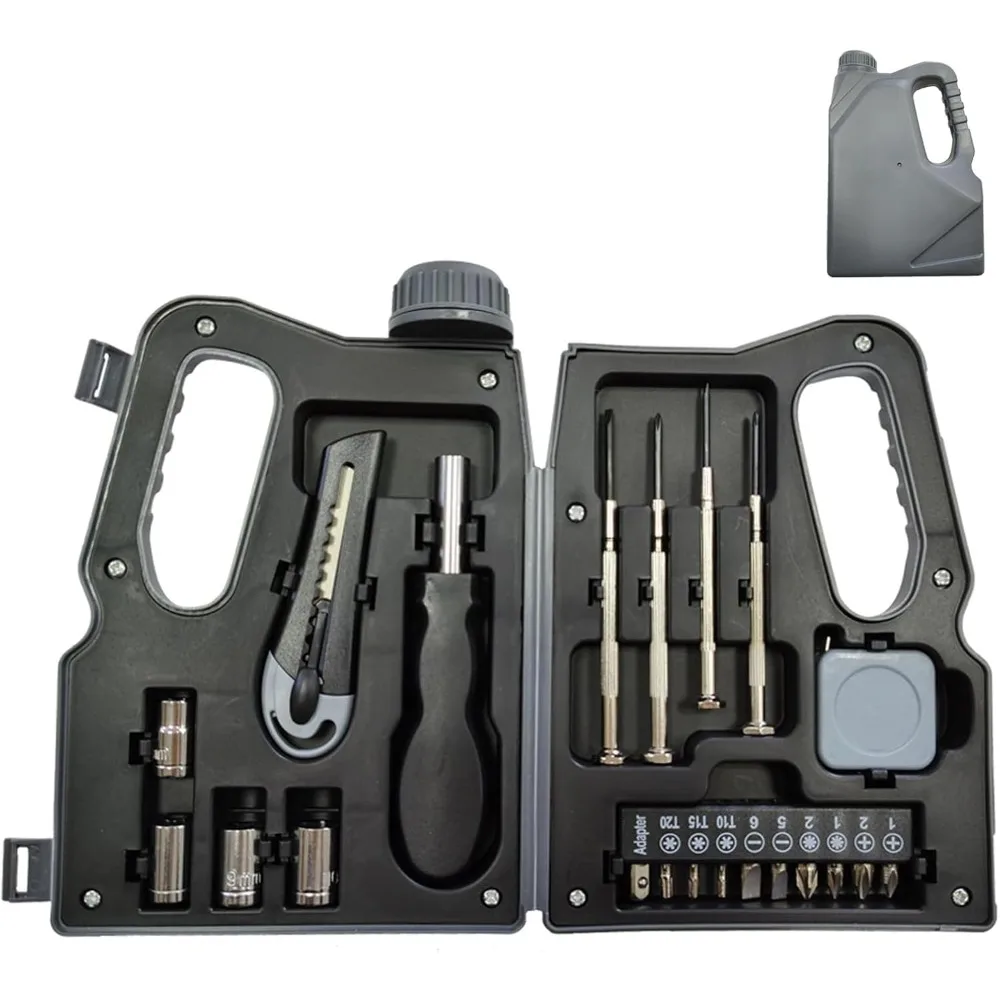 

Компактный набор инструментов из 21 предметов, портативный ремонтный набор с отвертками, гнездами и прецизионными инструментами, обычный набор бытовых ручных инструментов