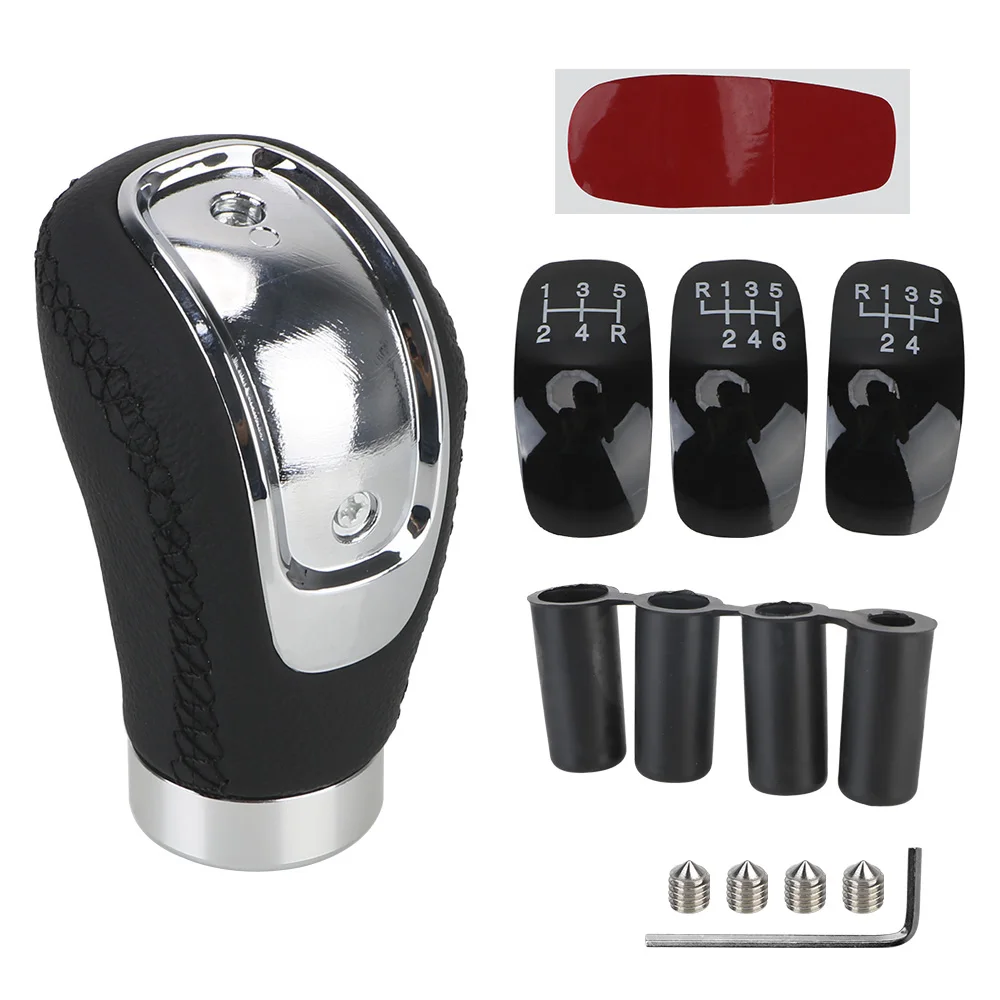 Austauschbare Kappe Abdeckung Schaltknauf Schaltgetriebe Auto Ersatz mit Schaltknauf 5/6 Geschwindigkeit Schalthebel Auto PU Leder