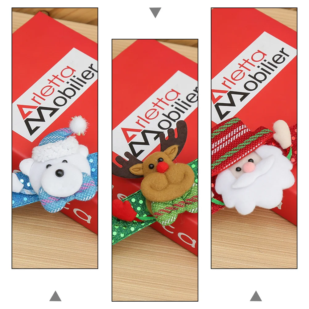 8Pcs Creative Light Up Slap Bracelets Christmas Party Favors Lovely Kids Wrist Jewelry Decorative Festive Bands