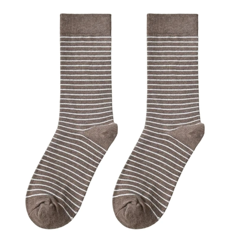 

Stripe Calf Socks Elastic Thermal Winter Socks For Daily Use Comfortable Cotton Blend Nonslip Comfortable Cold 6XDA