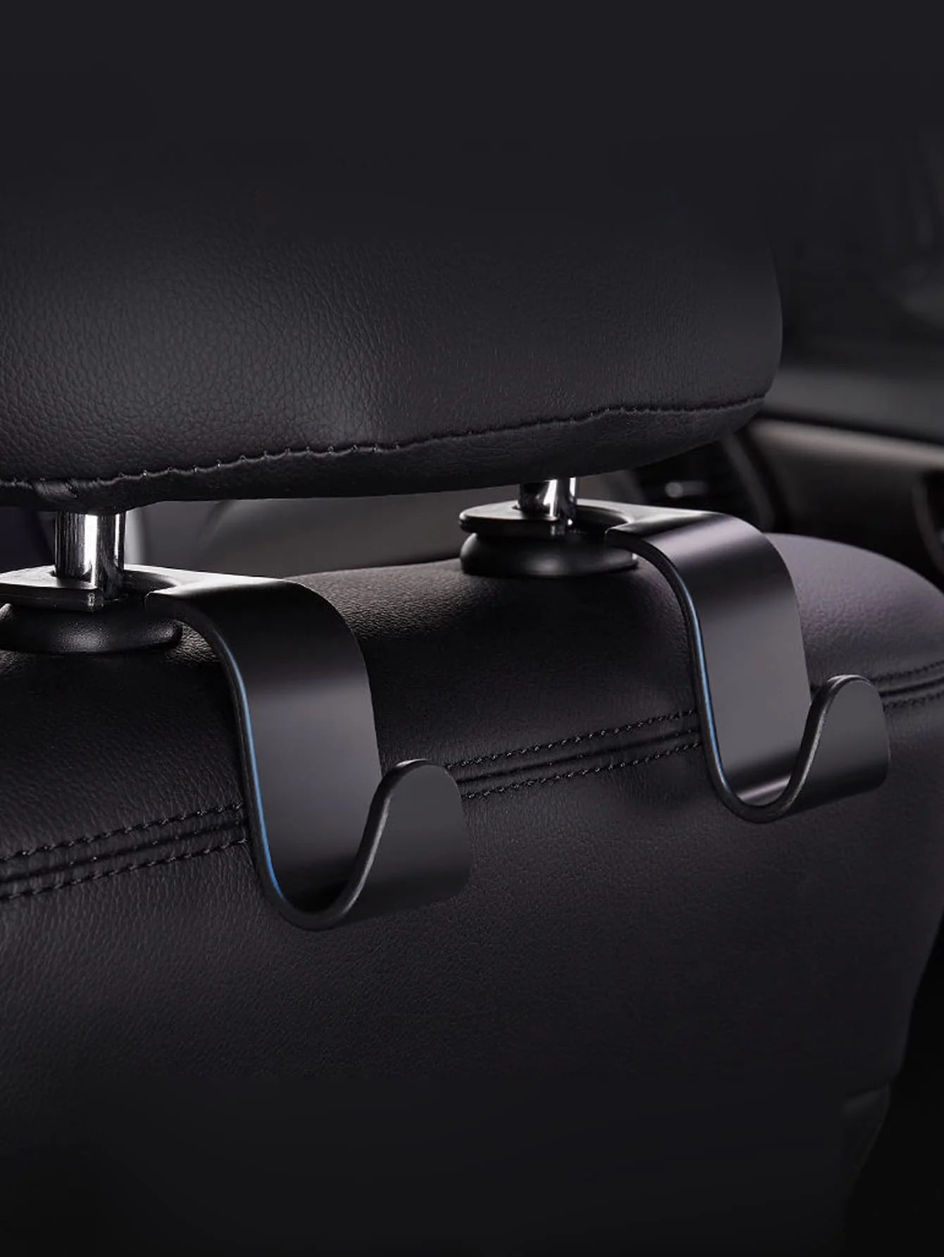 4PCS Car Hidden Seat Hook Multi-Purpose Carbon Fiber Texture Car Seat Back Creative Multi-function On-Board Hooks image 2