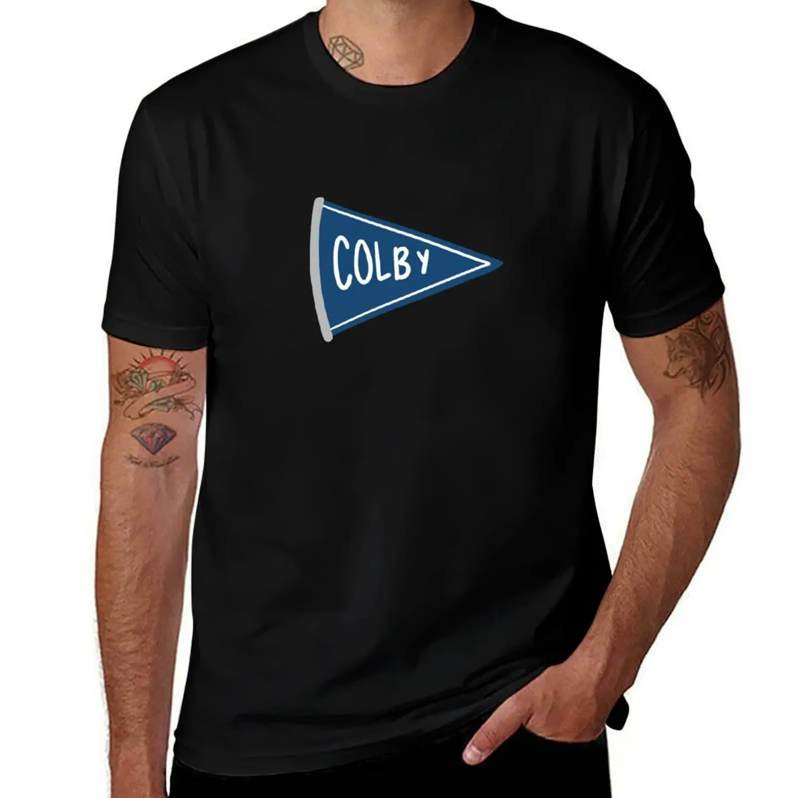 

Colby College T-Shirt Louboutins blue lock vintage baggy shirts mens t shirts casual stylish