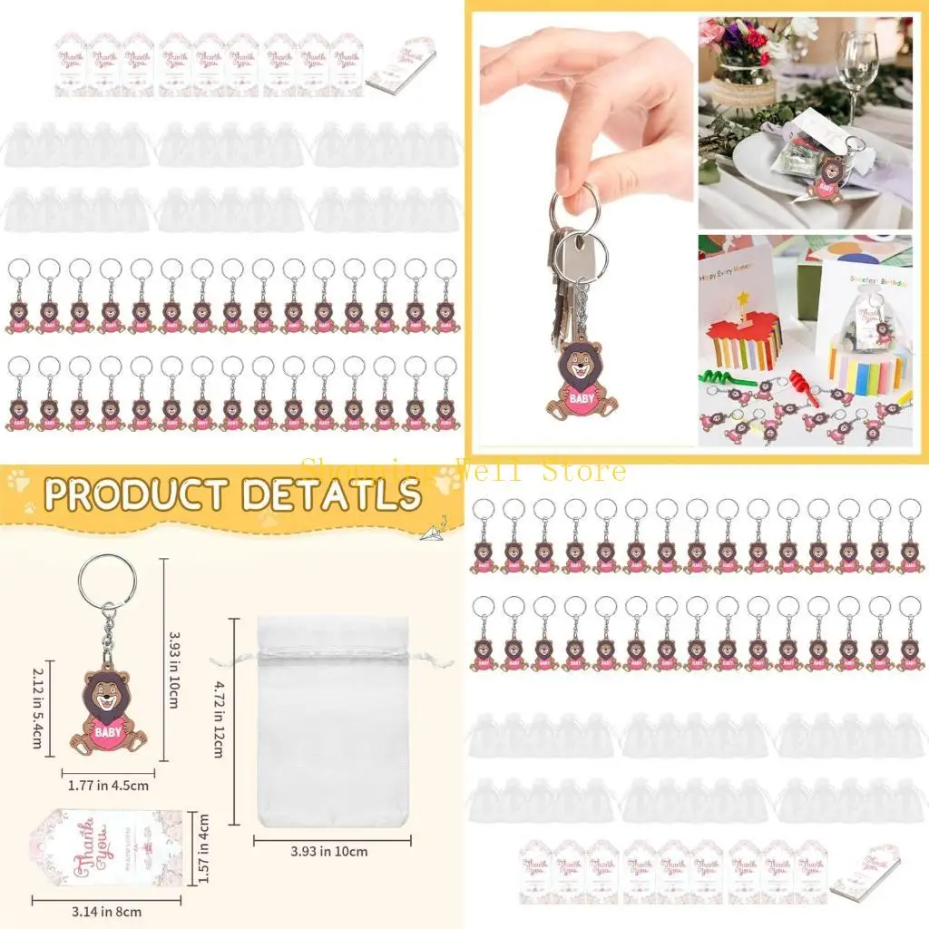 

KX4B Брелки со львами, детские крещения, душ, подарок для свадебного гостя
