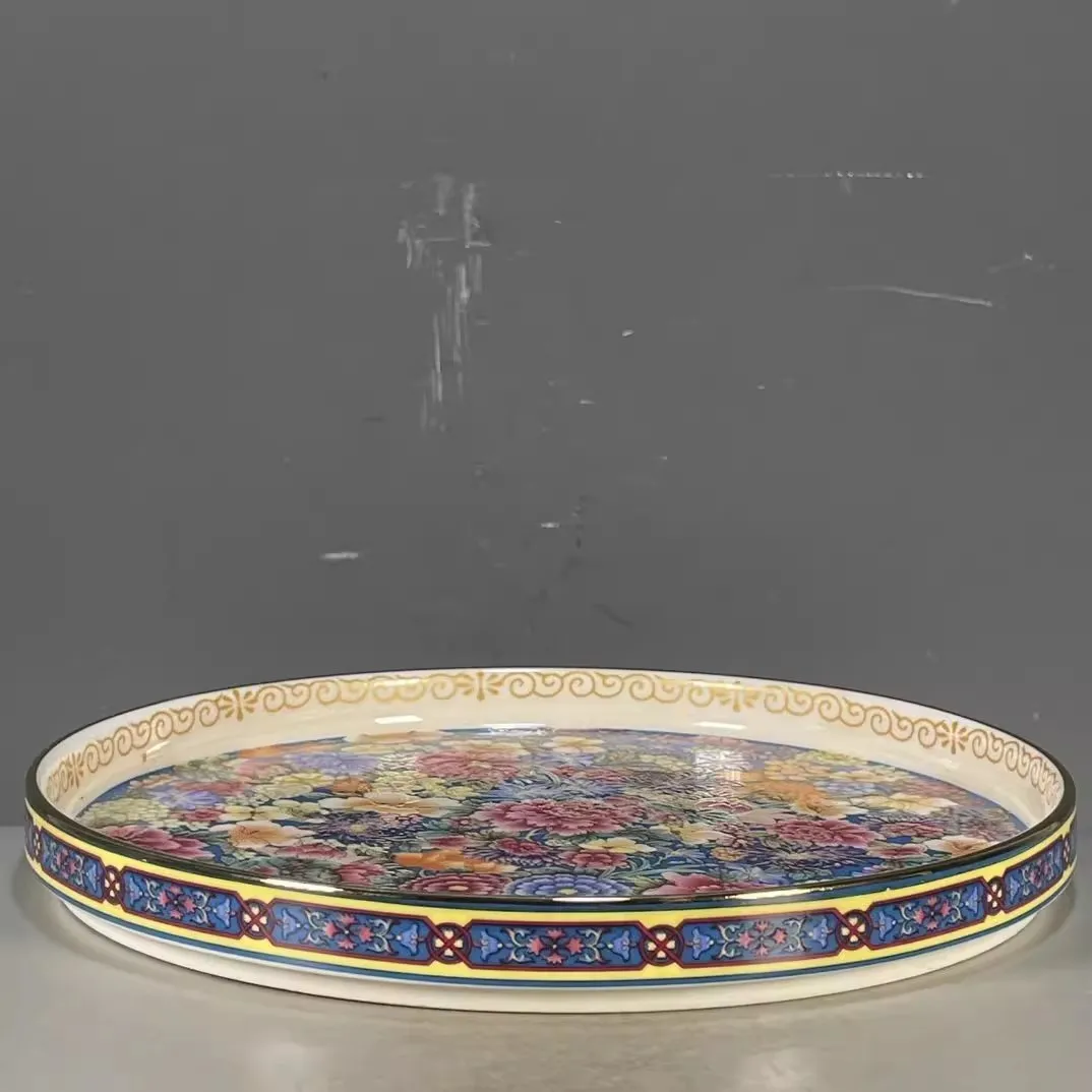 7.87 inch Chinese Qing qianlong Famille Rose Porcelain Flowers Design Plate