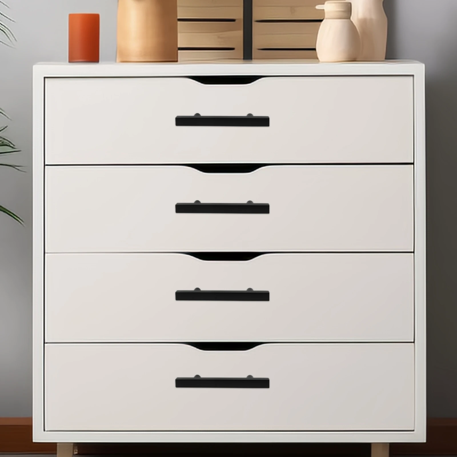 

4Pcs Cabinet Door Handles Stainless Steel Minimalist Durable Drawer Pull Handles for Wardrobe Kitchen Wardrobe Door Pulls