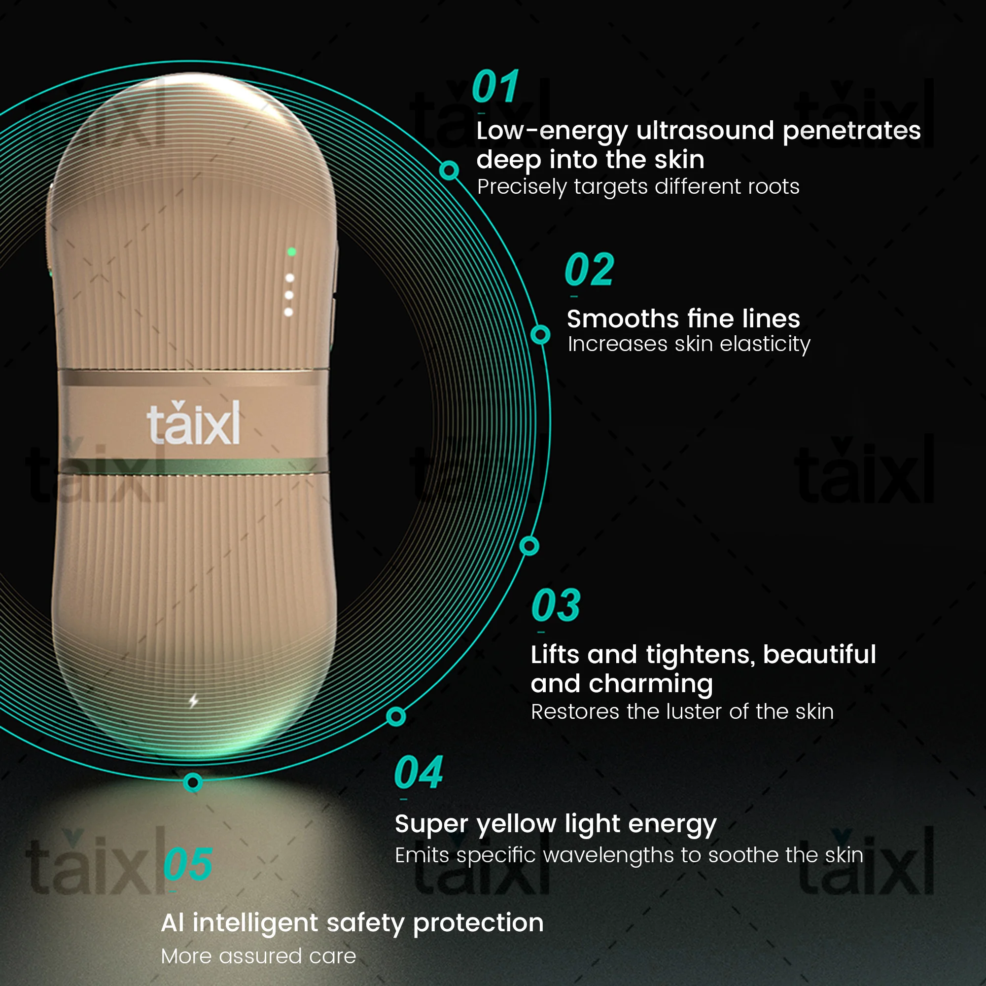 2025 tǎix handheld beauty device for skin tightening, lifting and wrinkle reduction
