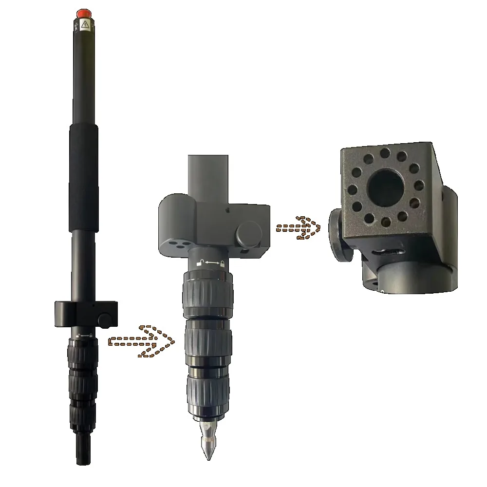 High quality 150cm portable telescopic centering rod GNSS GPS measuring centering rod with compass horizontal bubble
