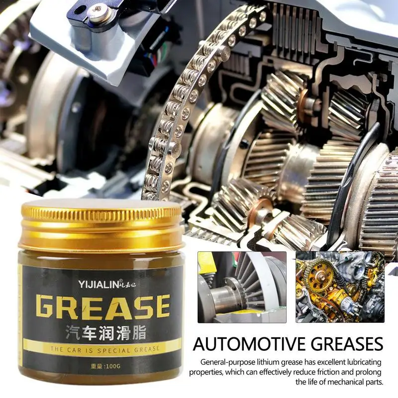 Automotive Grease 100g Waterproof Lubricant High Temp Grease Wheel Bearing Grease For Automobile Hub Bearings Metal Surfaces