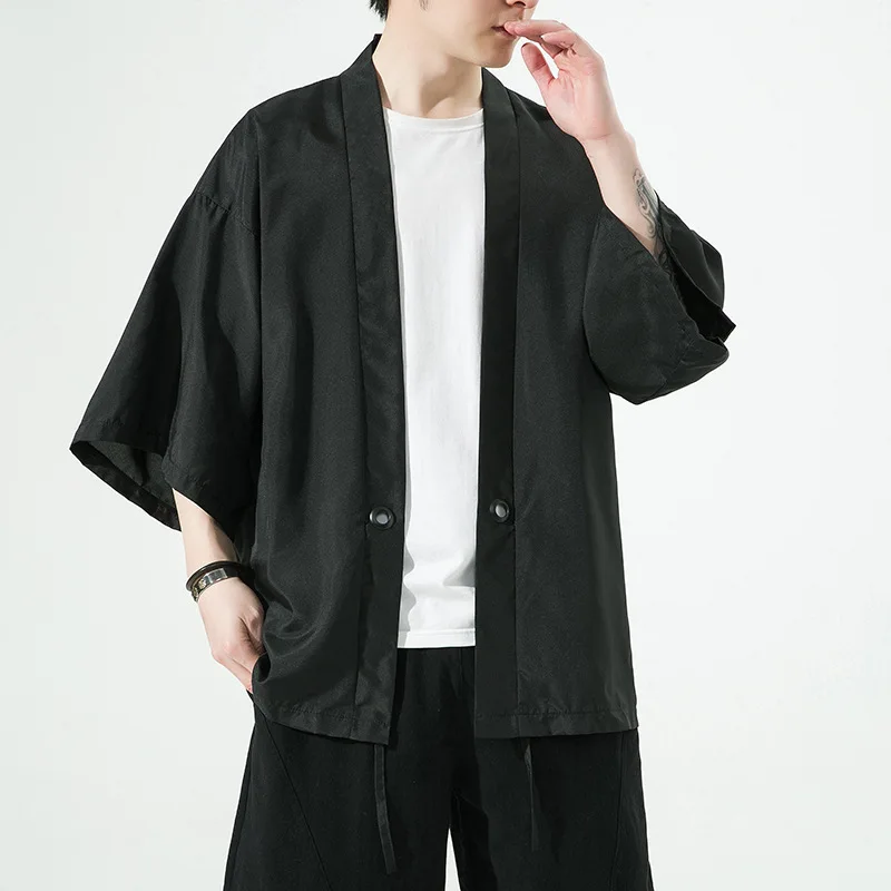 

Japanese Kimono Shirts Men's Cardigan Fashion Harajuku Summer Streetwear Casual Outer Clothes