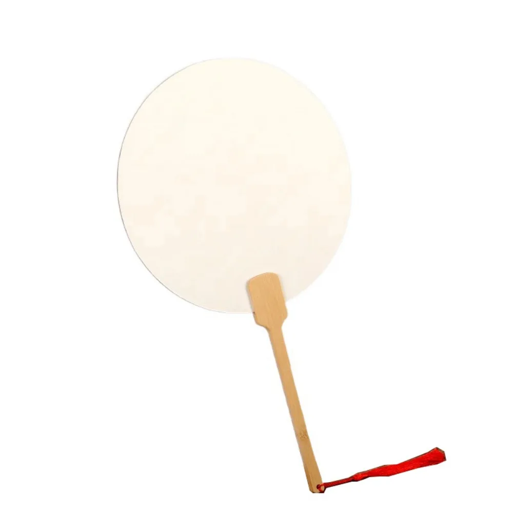 

5Pcs Double-side Paper Hand Fans Portable Handheld Blank Paper Fan Ornaments with Tassel Hand Painting Graffiti Fans
