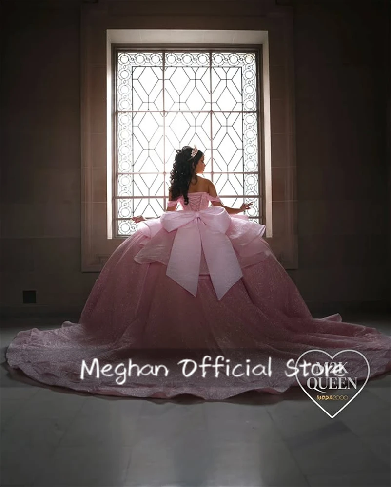 청소년을위한 베스트 셀러 Quinceanera 드레스 비드 보우 프릴 생일 파티 드레스 Vestidos De 15 Anos Customized Plus