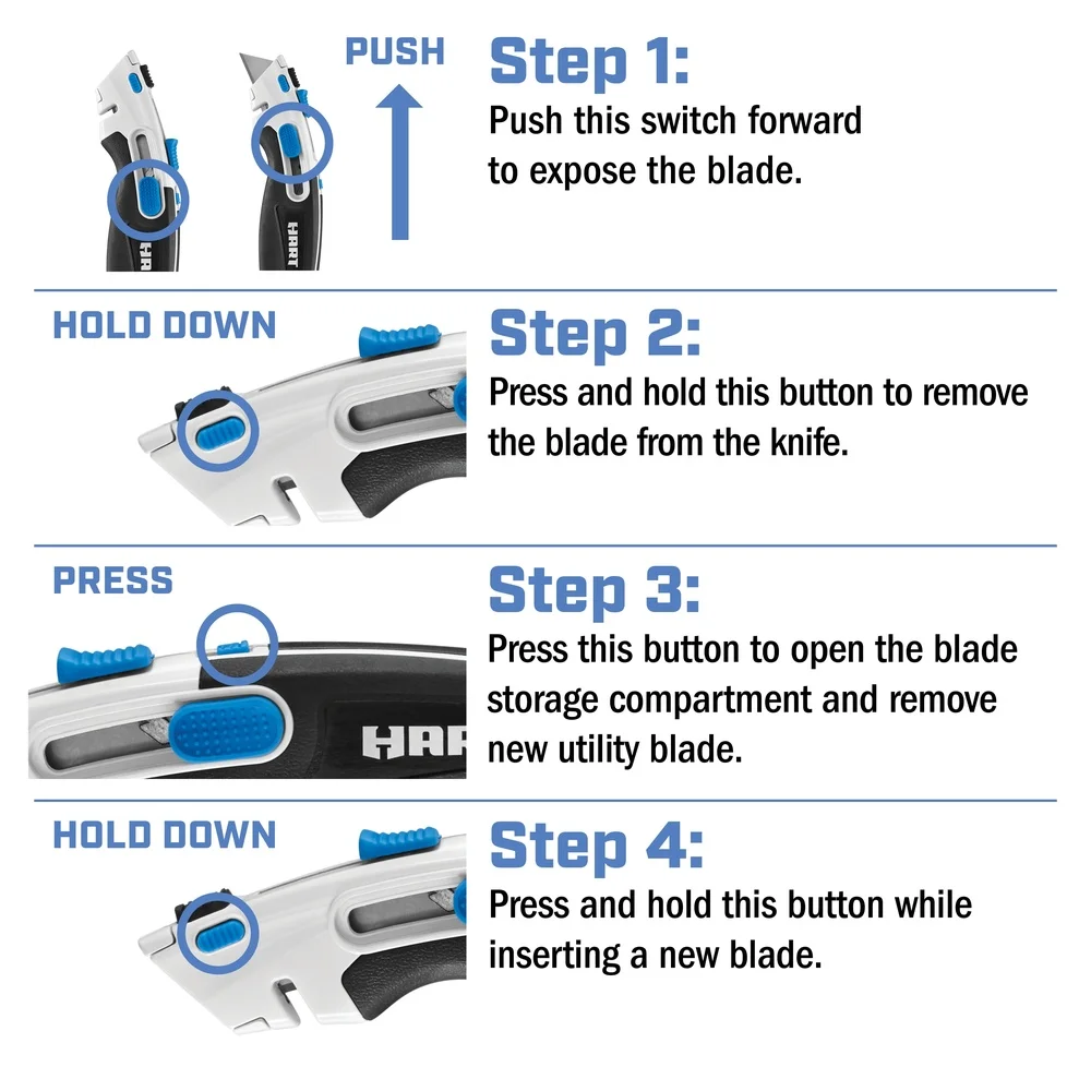 2-in-1 Safety Utility Knife Self-Retracting Blade Storage Quick Change Mechanism Integrated String Cutter Tool Free Blade Change