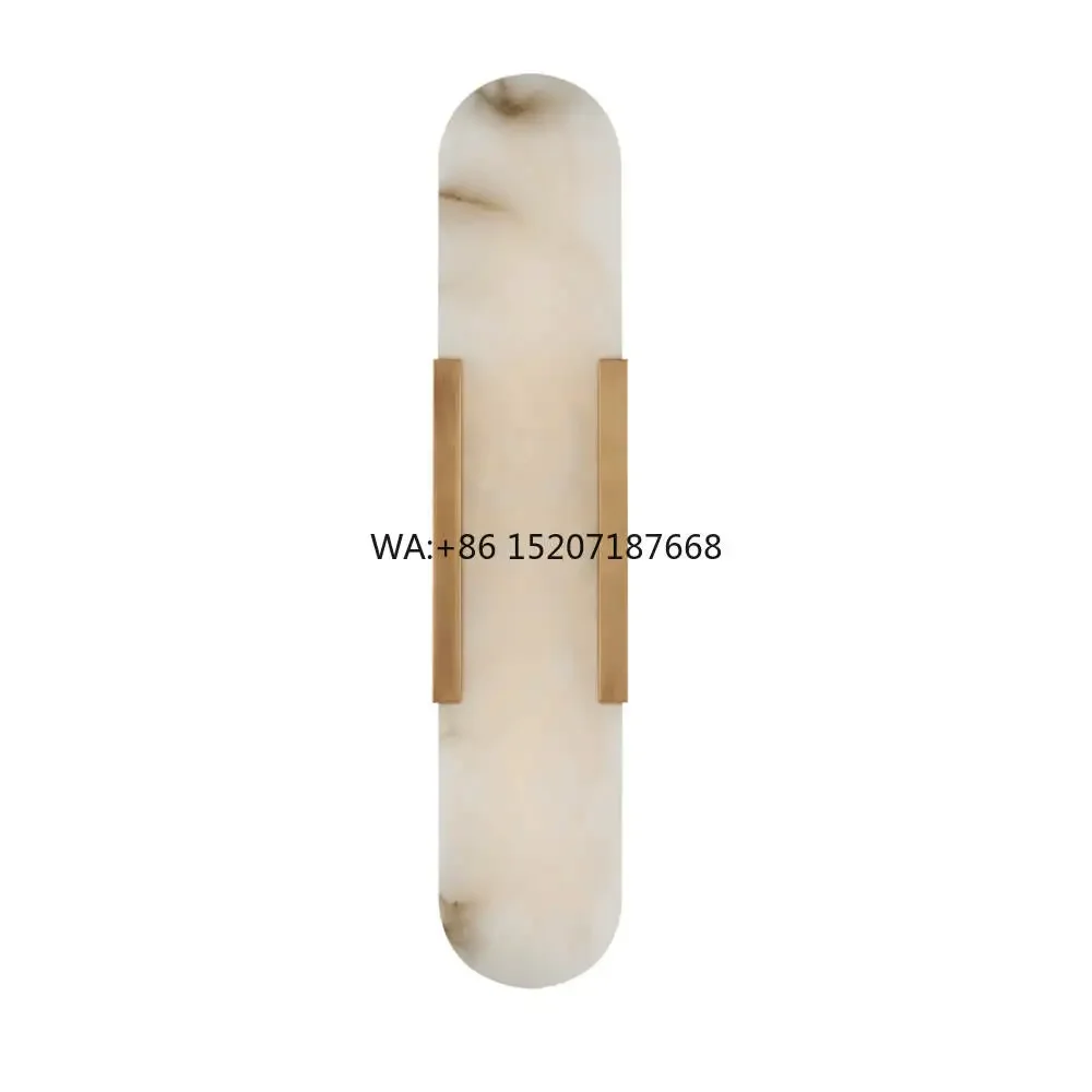 Spain Alabaster Wall  Luxury Home Decor Bedside Living Room Hotel Room Project Hall Gold Brass Wall Sconce