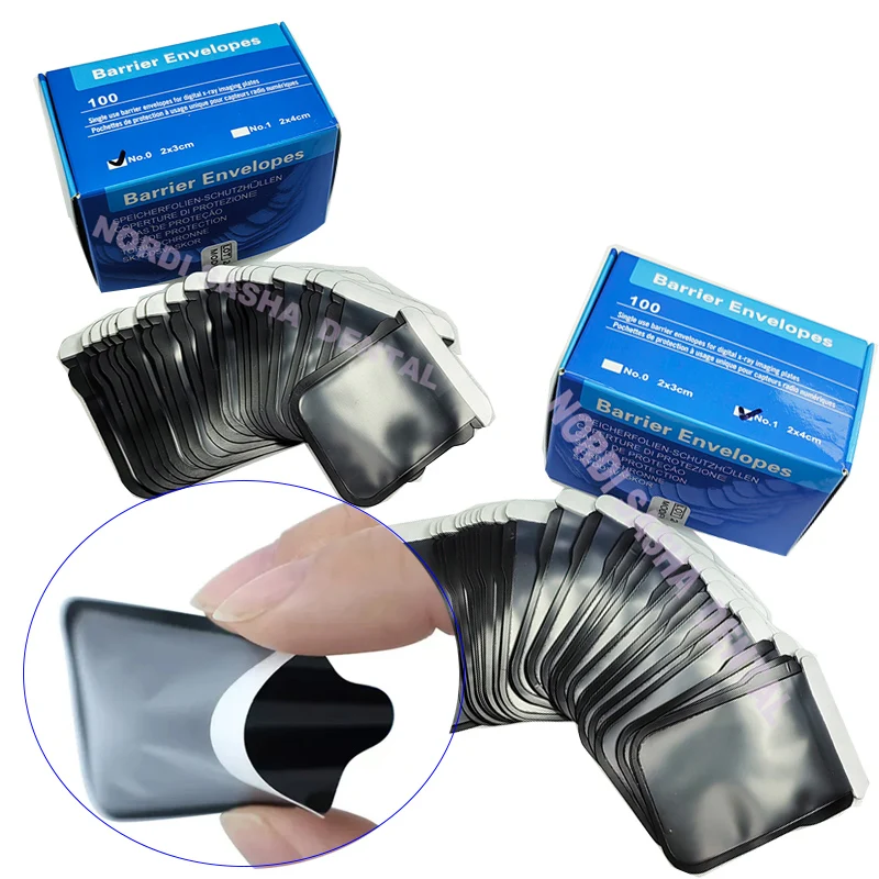 300Pcs Dental X-ray Film Sensor Barrier Envelopes Pouch Cover Bags PSP Image Plate Sleeve For Phosphor Plate  #0 #1 #2