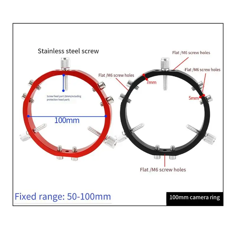 AF93-Star Finder Mount 3-Point Astrophotography Guide Locking Rings For Telescope Mount Finder Pointer 100Mm