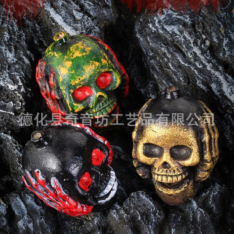 Aztec Death Whistle Loud Screaming Battle Whistle Spooky Prank Toy Halloween Party Prop Camping Emergency Resin Whistle