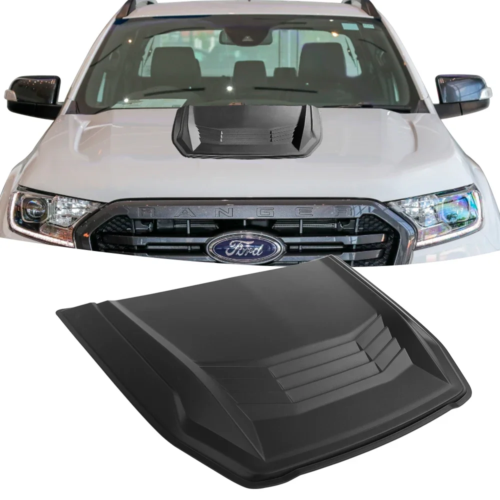 

ABS Front Bonnet Scoop Bug Shields Hood Cover For Ford Ranger Raptor 2015-2022 Wave-shaped Scoop Hood Auto Car Styling