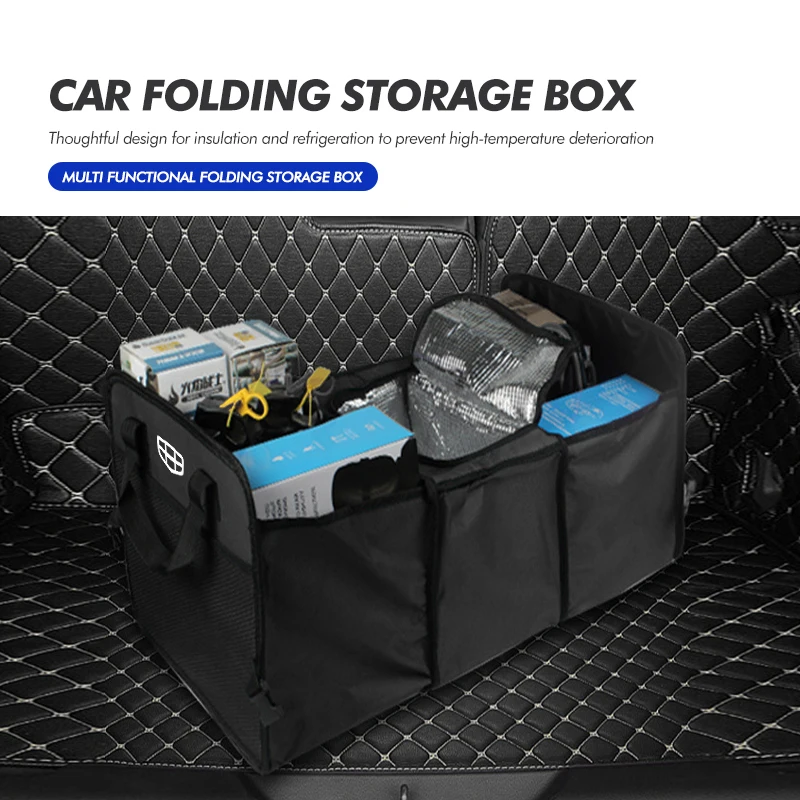 Car Trunk Organizer Fruit Food Insulated Bag Drink Storage Box For Geely Atlas pro Tugella Emgrand ec7 Coolray Geometry c gc9