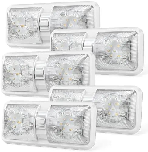 

Kohree 5PC RV LED Ceiling Lights 12V Natural White 48X5050SMD
