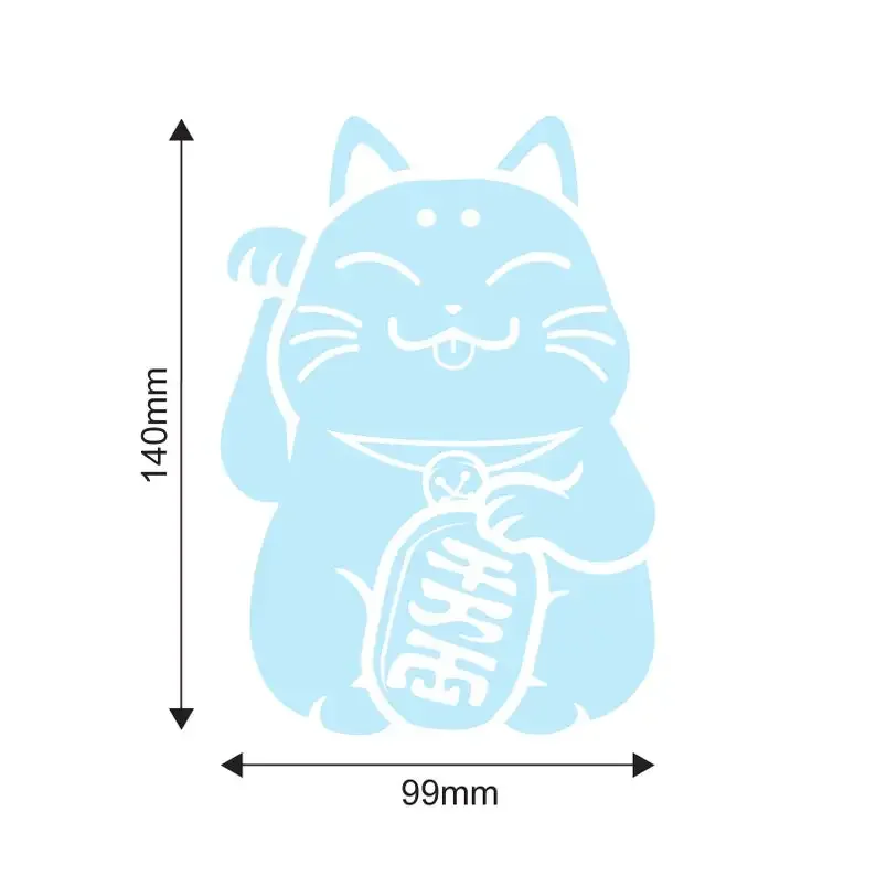 Lucky Cat Maneki Neko Oil Slick Chrome JDM Sticker - Drift Tengoku Japanese Car