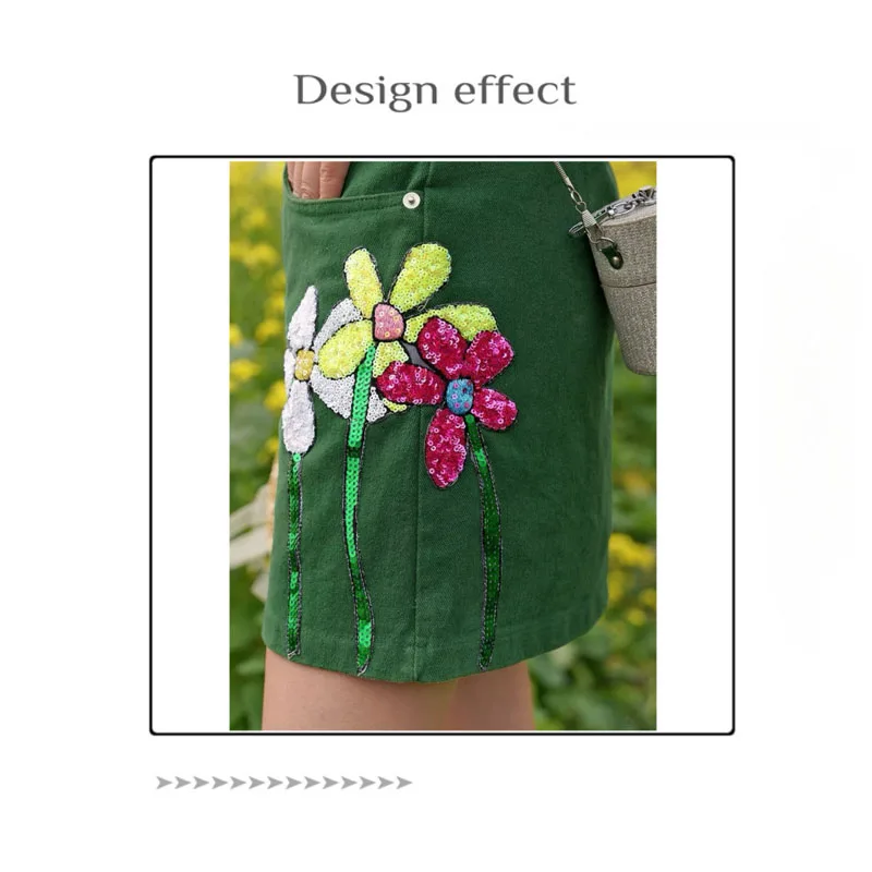 One Piece Color Flower Sequin Embroidery Patch, Fashion Iron On