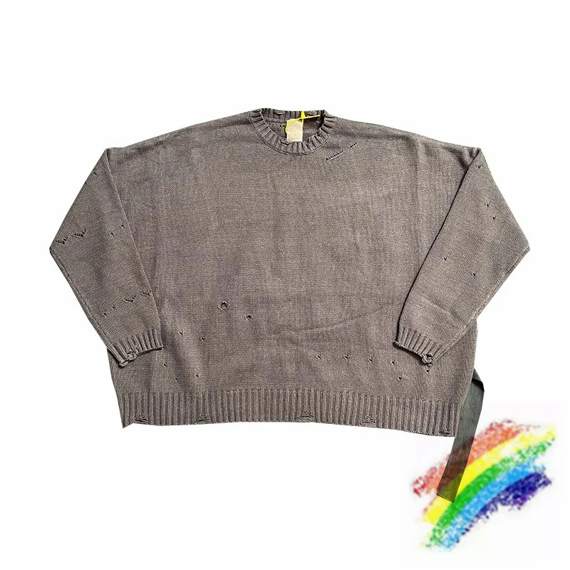 

Make Old Holes Sweater Men Women 1:1 High Quality Loose Knit Oversize Sweatshirts