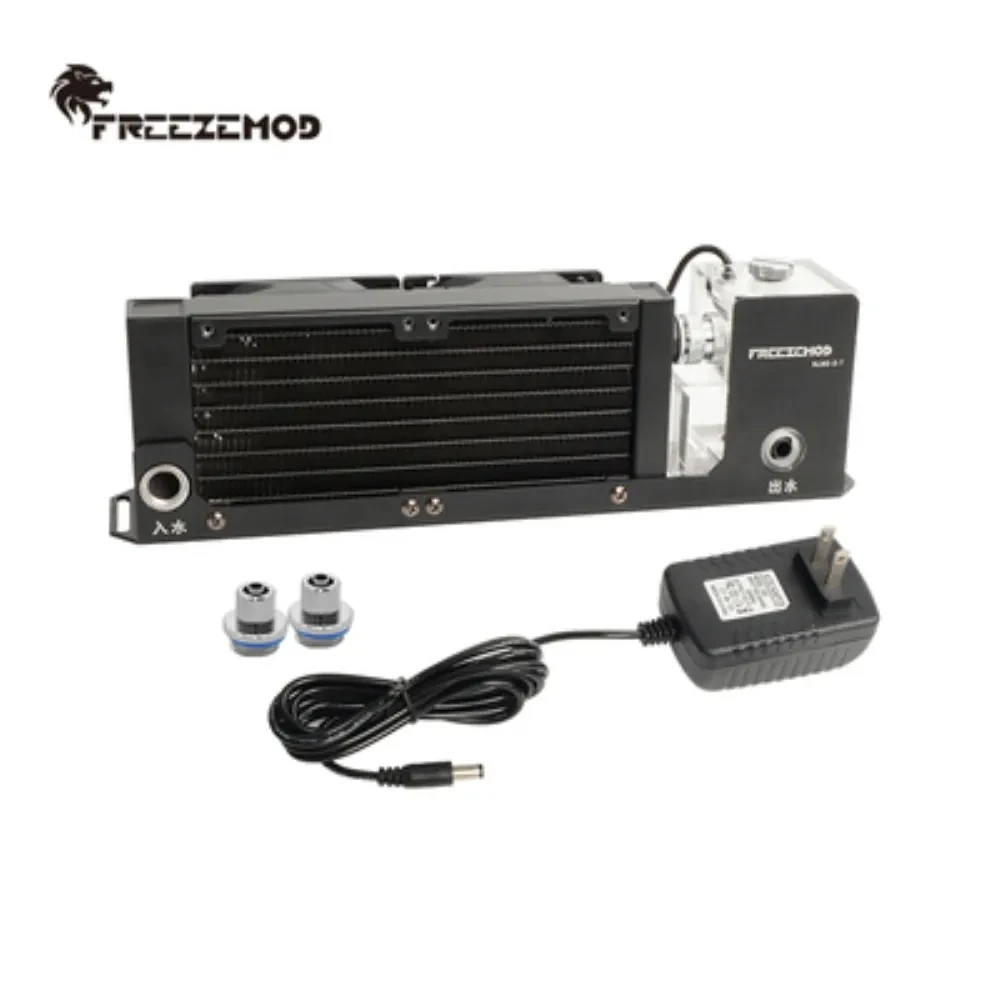 

FREEZEMOD Mini Computer Module Laptop Water Cooling Heat Dissipation 160mm Radiator 2000RPM 8cm Double Fan Pump Tank SLMZ-Z-T