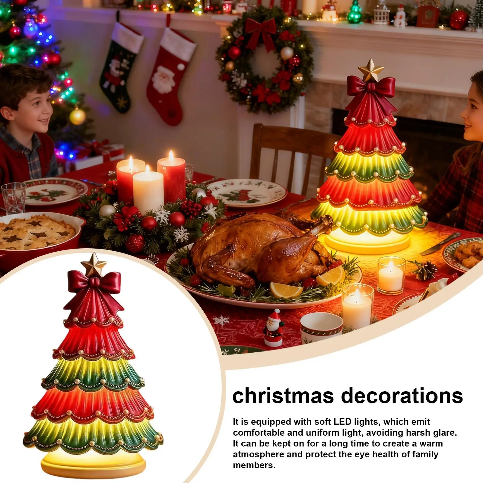 

Настольная лампа, фигурки из смолы, декоративное освещение, елочные лампы для ночных тумбочек для дома, гостиной, настольного стола