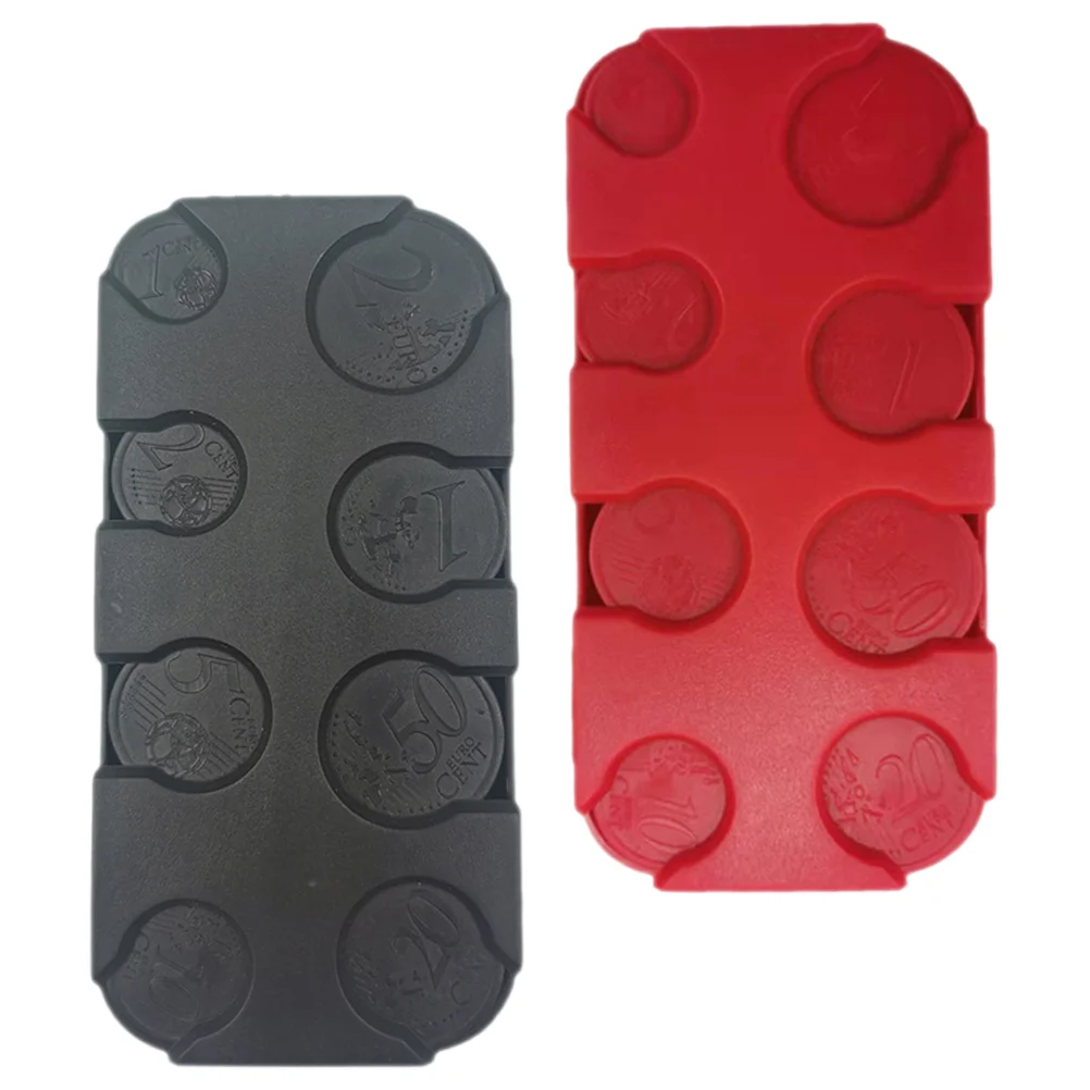 Caja organizadora de almacenamiento de monedas, dispensador de dólares automotriz, soporte de monedas de plástico para coche, 2 uds.