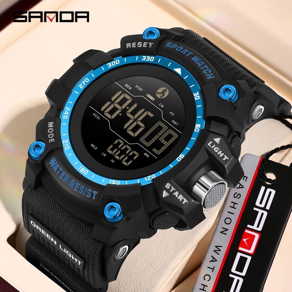 

SANDA 2192 Men's Electronic Watch Outdoor Sports Multi functional Waterproof LED Single Display Men's Electronic Watch